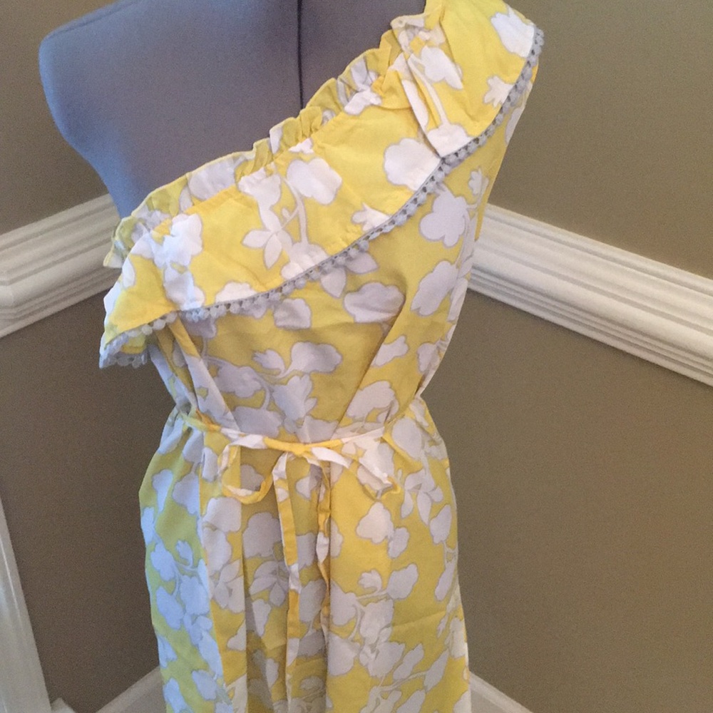 Mud pie Caroline 1 shoulder yellow dress